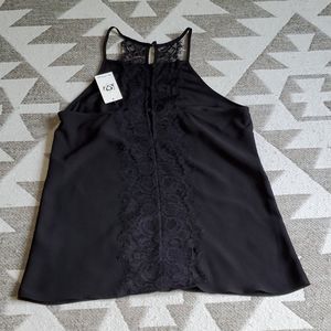 Black Lace Racerback Tank - Size 6 - NWT